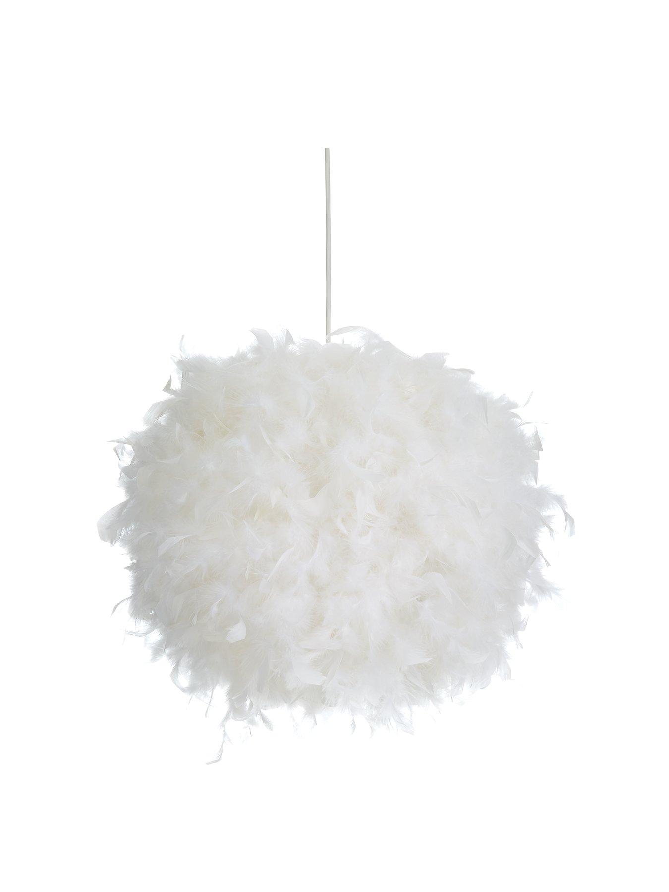 Big fluffy on sale lamp shade