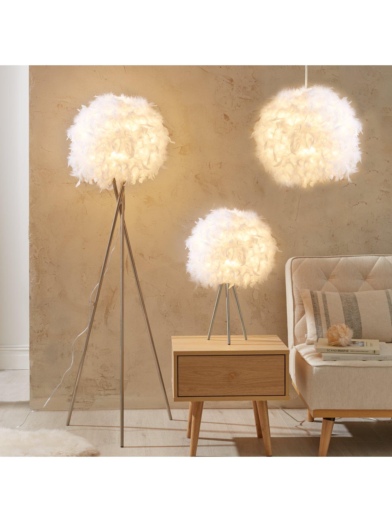 Buy White Feather Easy Fit Lamp Shade from Next Ireland