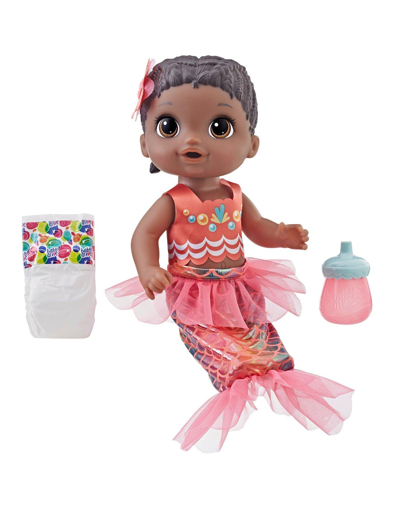 Baby Alive Shimmer N Splash Mermaid Baby Doll Black Hair