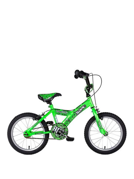 front image of sonic-robotnic-16-boys-bike-green