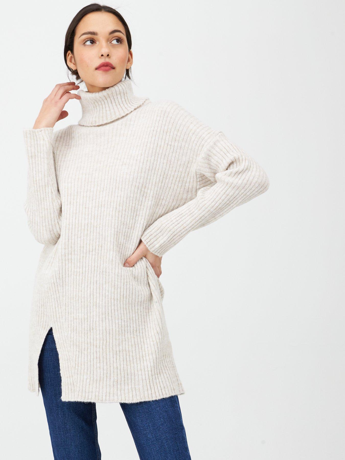 Womens Split Side Roll-Neck Tunic Simply Be