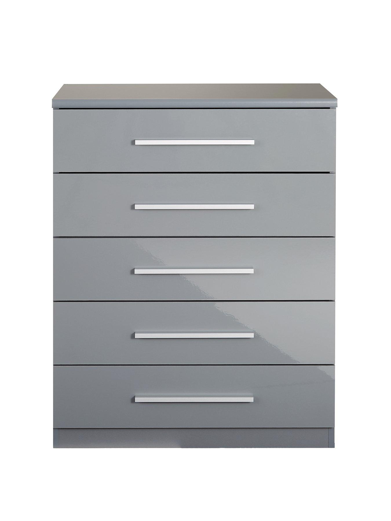 Chest Furniture Chests Of Drawers High Gloss Black White Bedroom