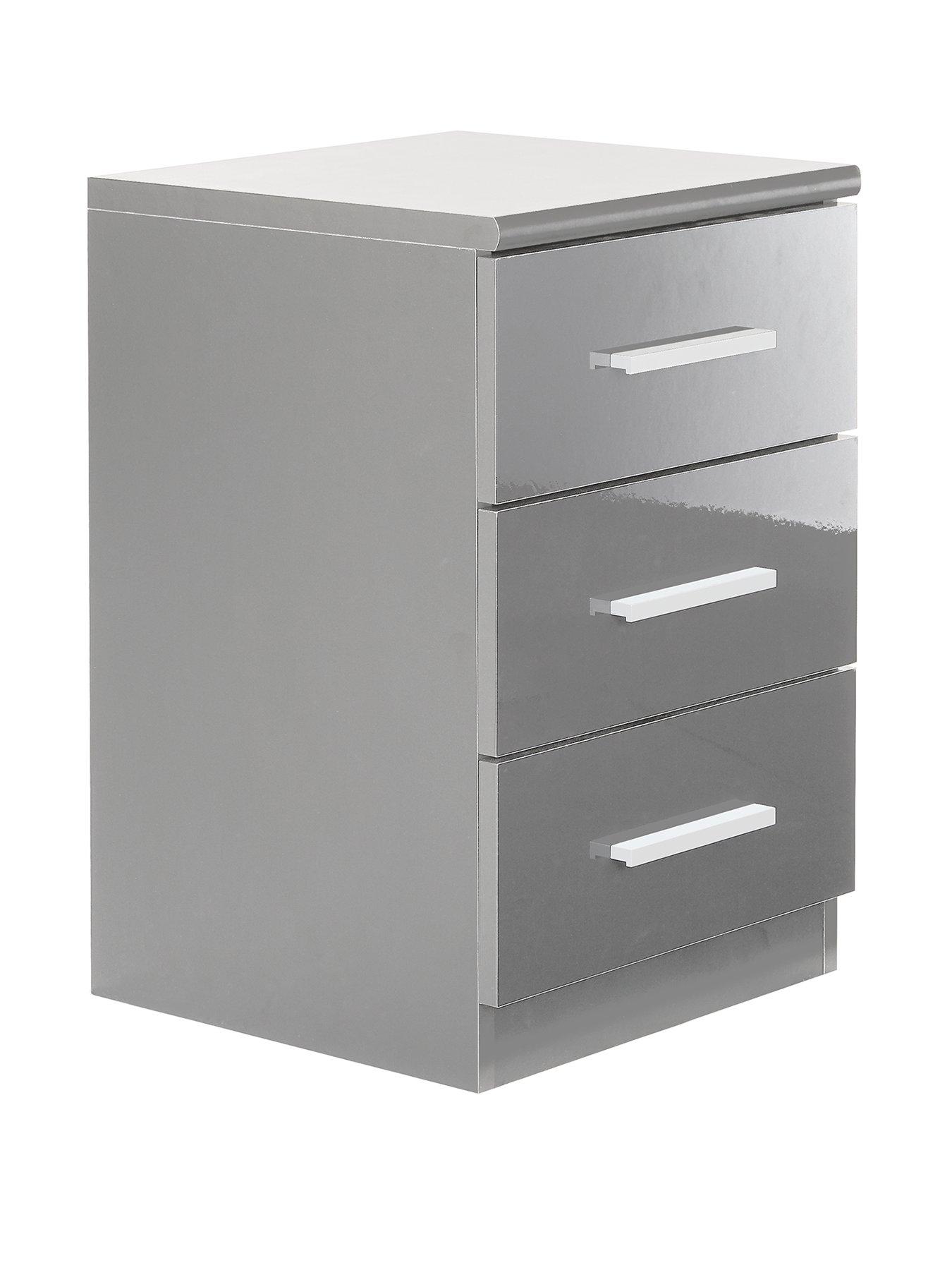 Image 3 of 7 of Very Home Prague Gloss 3 Drawer Bedside Chests (Set of 2)&nbsp;- FSC&reg; Certified