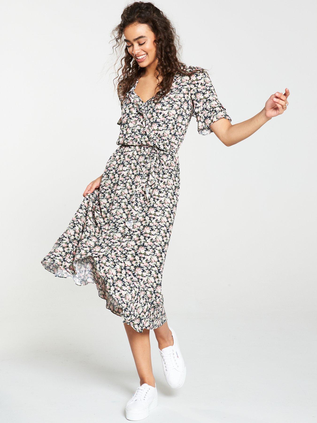 oasis ditsy midi dress