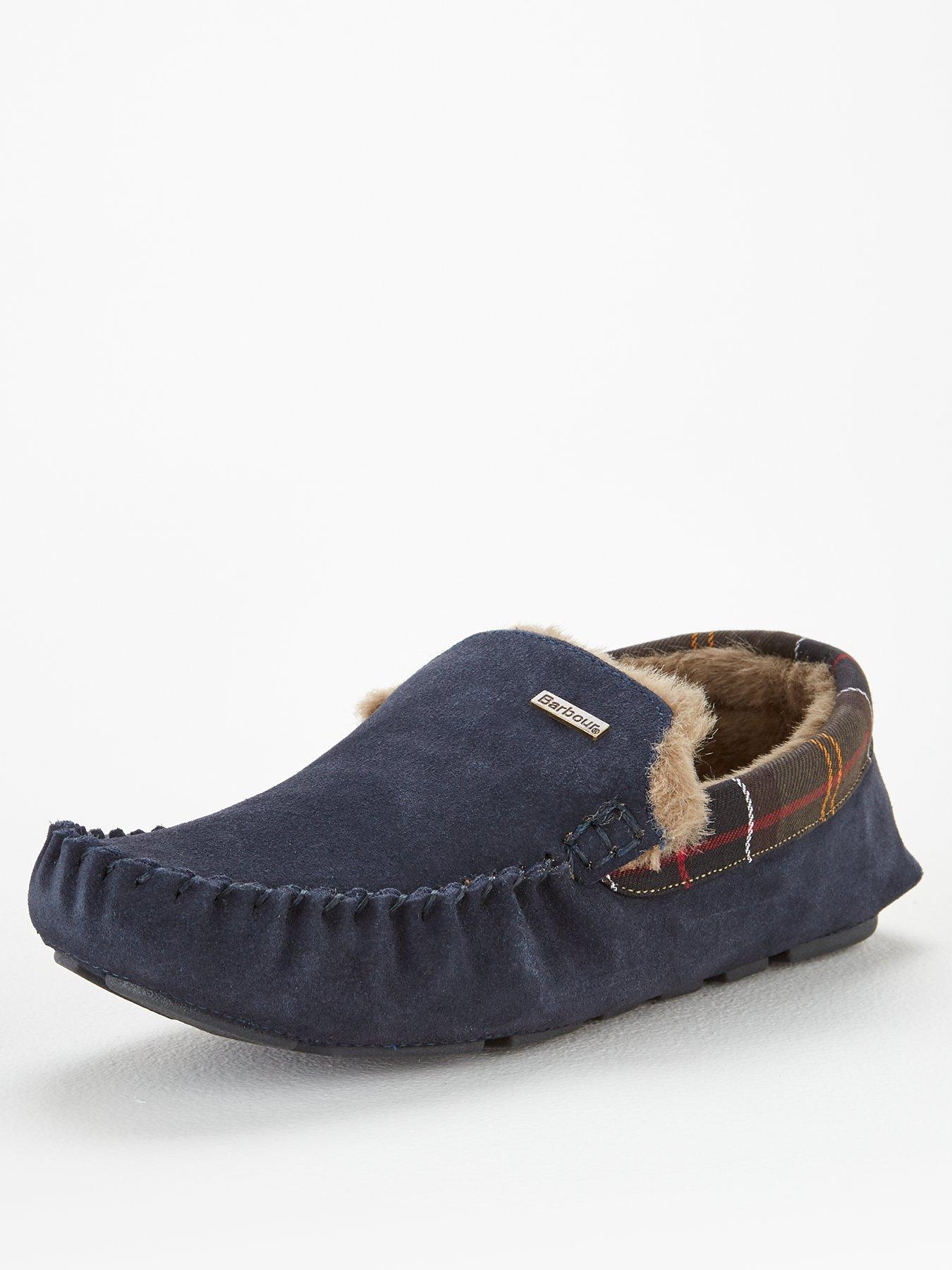 Barbour Monty Slippers - Navy Suede