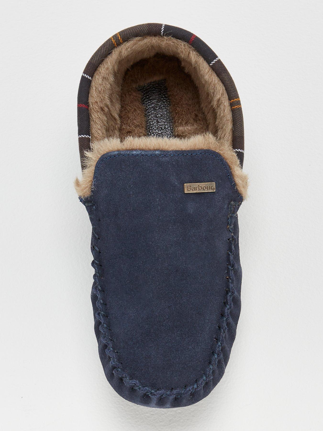 Barbour Monty Slippers Navy Suede Very