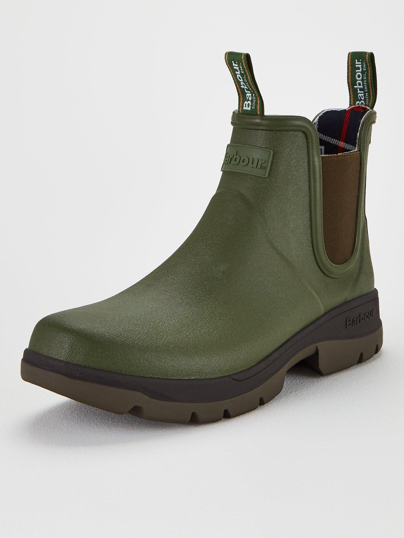 barbour chelsea welly boot with logo detail