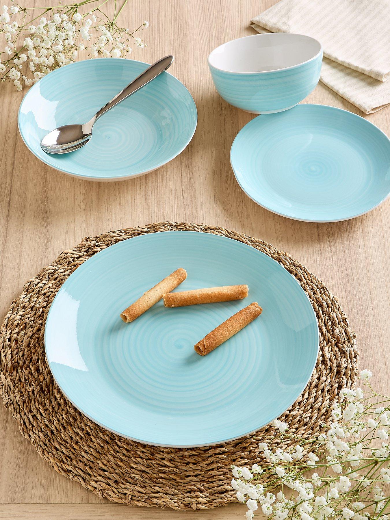 WATERSIDE Aqua Splash Spin Wash 16-Piece Dinner Set Very