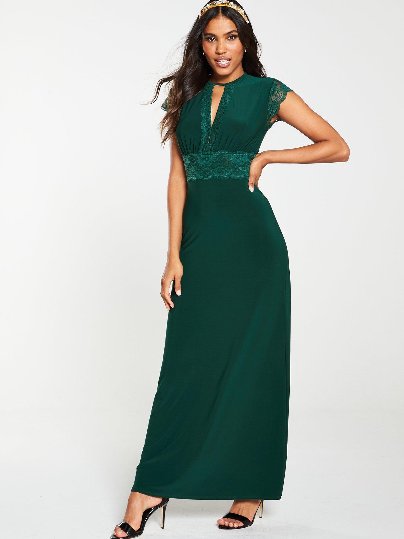 bottle green maxi dress uk