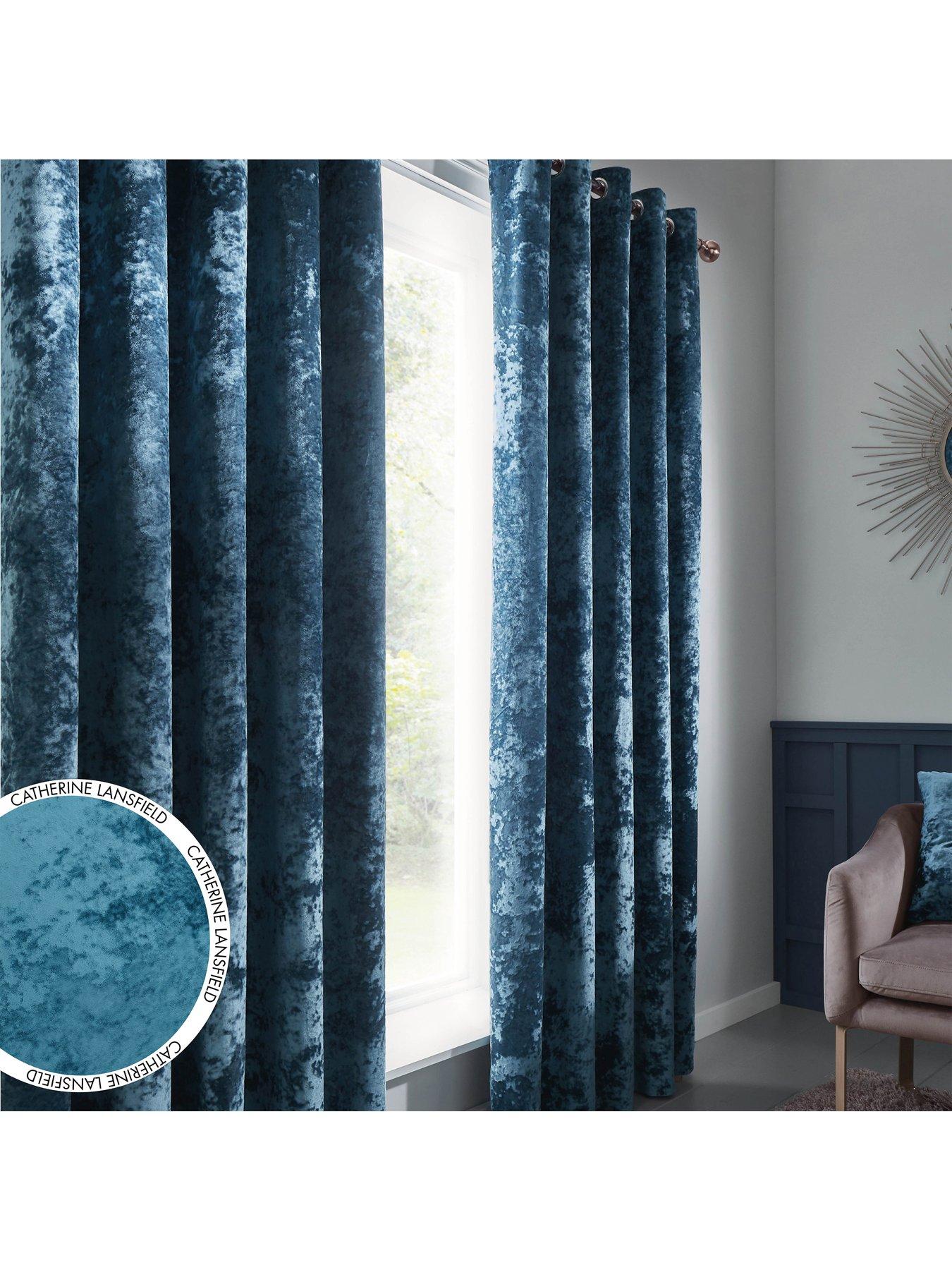 undefined Crushed Velvet Eyelet Lined Curtains