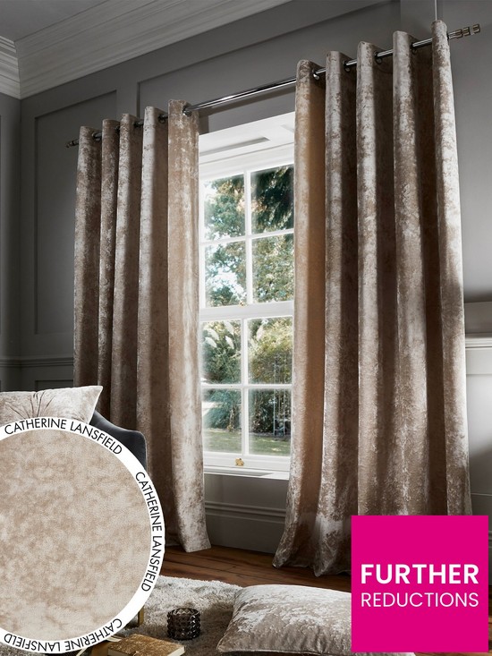 front image of catherine-lansfield-crushed-velvet-eyelet-linednbspcurtains