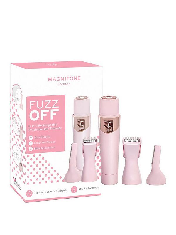 Image 1 of 5 of Magnitone Fuzz Off 3 in 1 Rechargeable Precision Trimmer - Pink