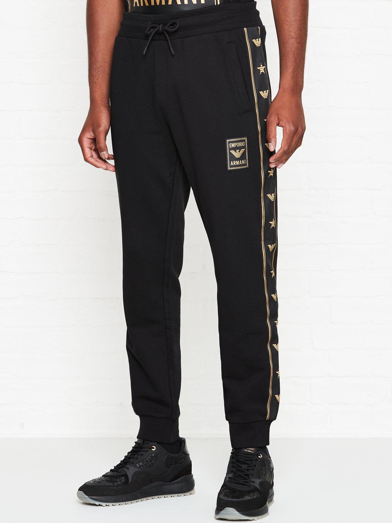 emporio armani tape eagle track pants