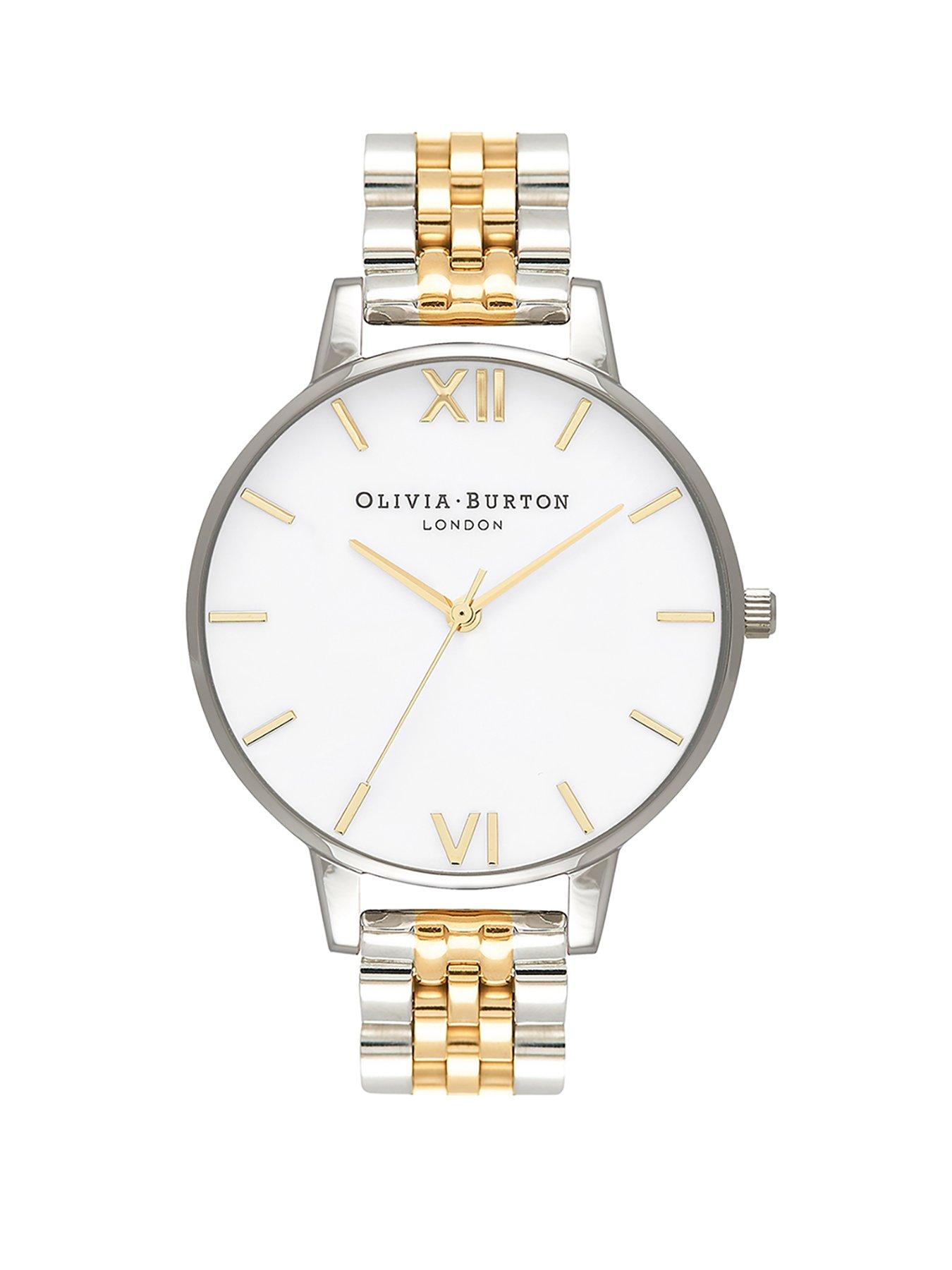 Olivia Burton Olivia Burton Mother Of Pearl And Gold Detail Big Dial Two Tone Stainless Steel Bracelet Ladies Watch review