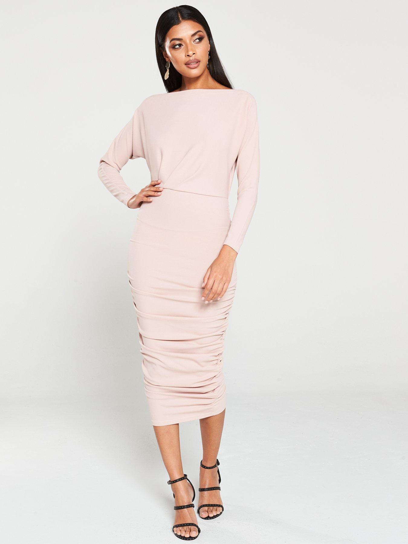 ax paris ruched midi dress