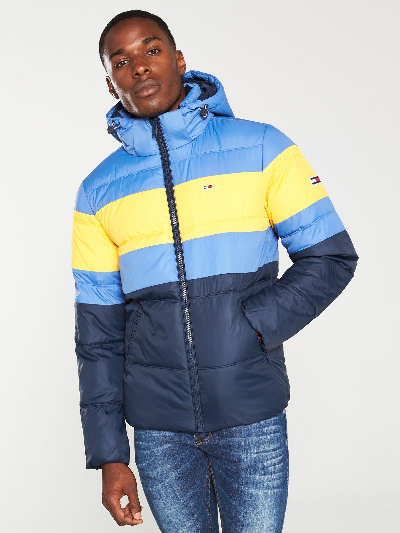 tommy jeans rugby stripe puffer jacket