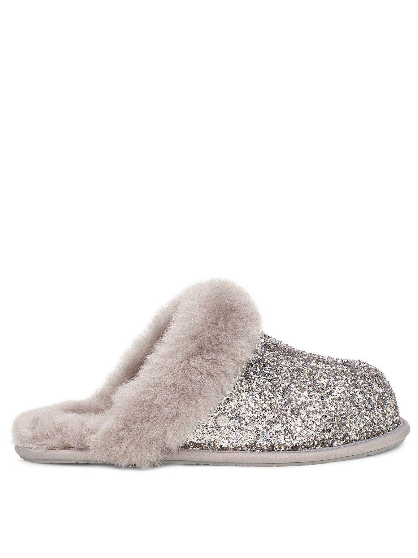 silver glitter ugg slippers 