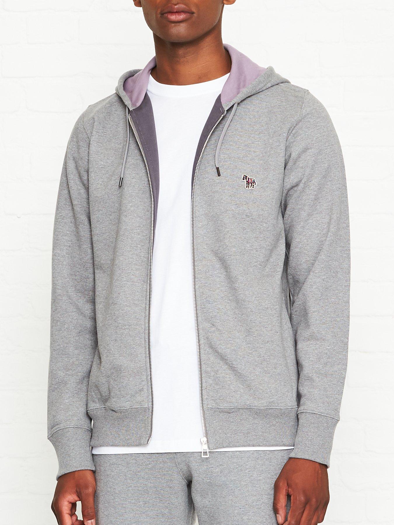 ps by paul smith logo hooded zip sweatshirt