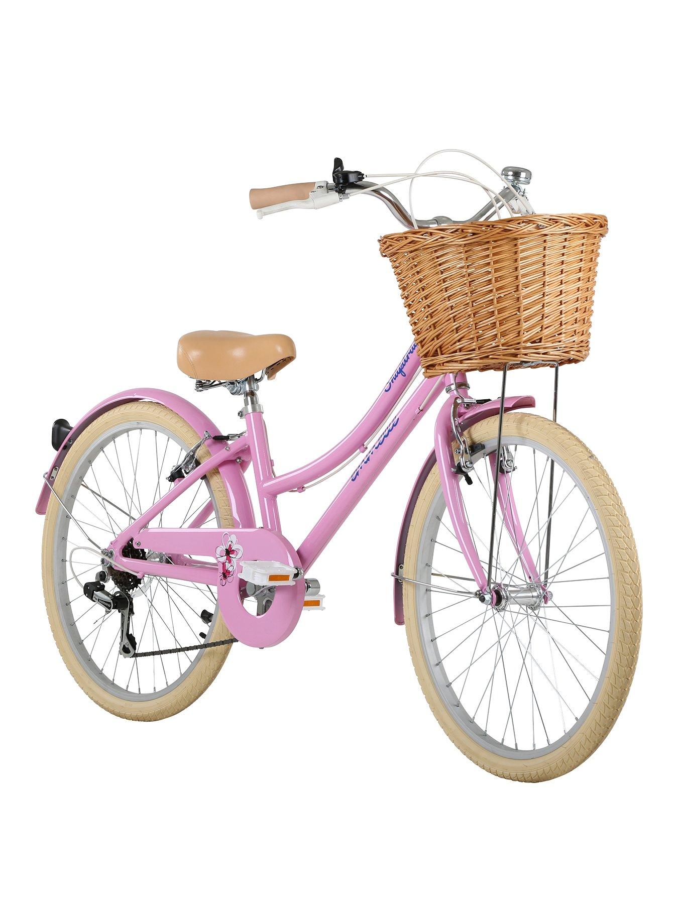 girls pink bike with basket