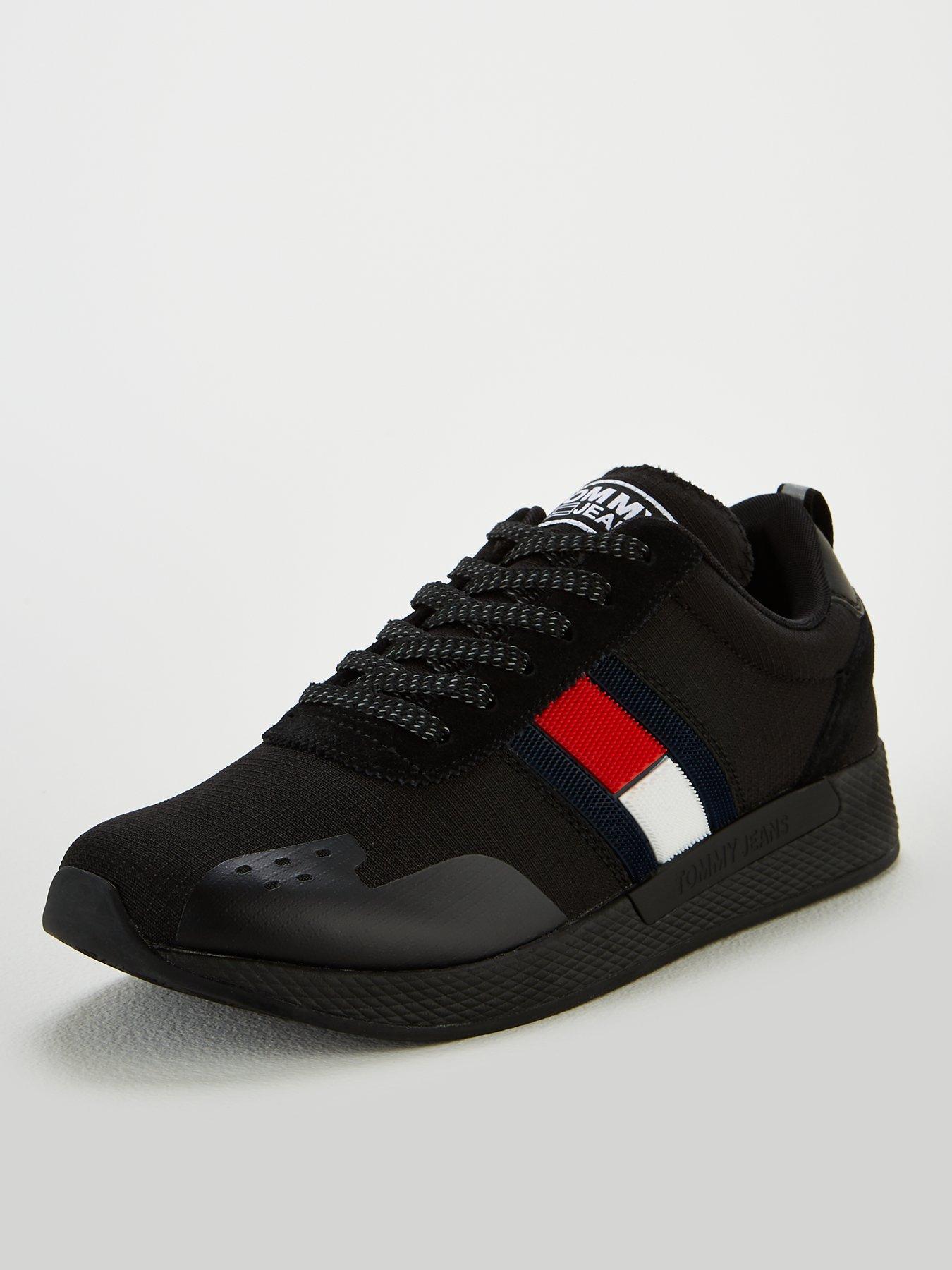 tommy hilfiger mens black trainers