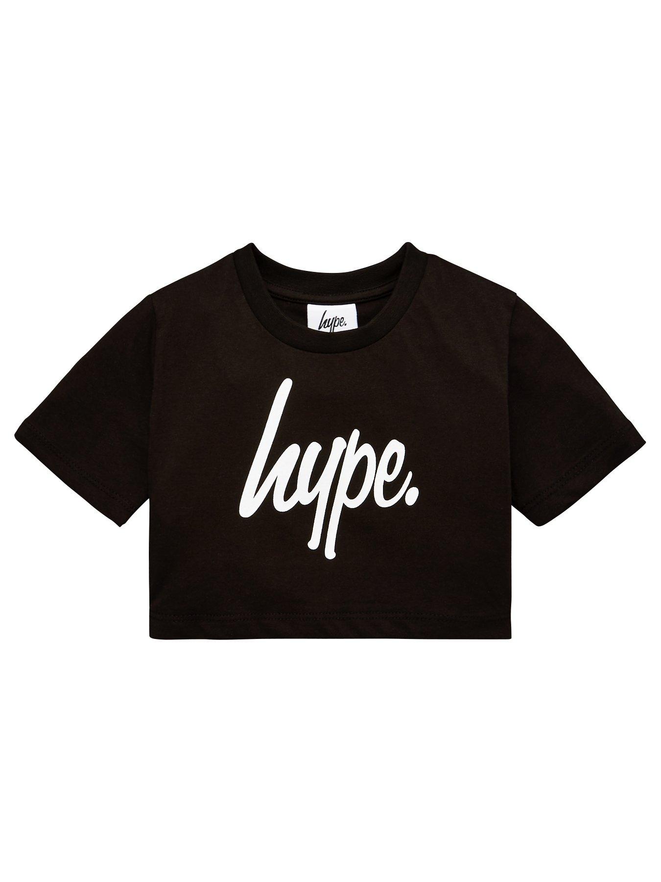 Hype Girls Core Script Cropped T-Shirt - Black