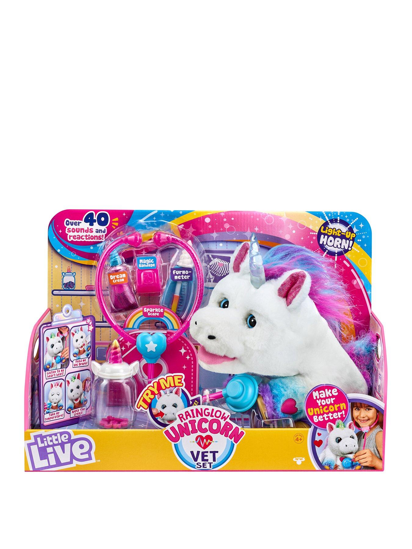 little live rainglow unicorn vet set