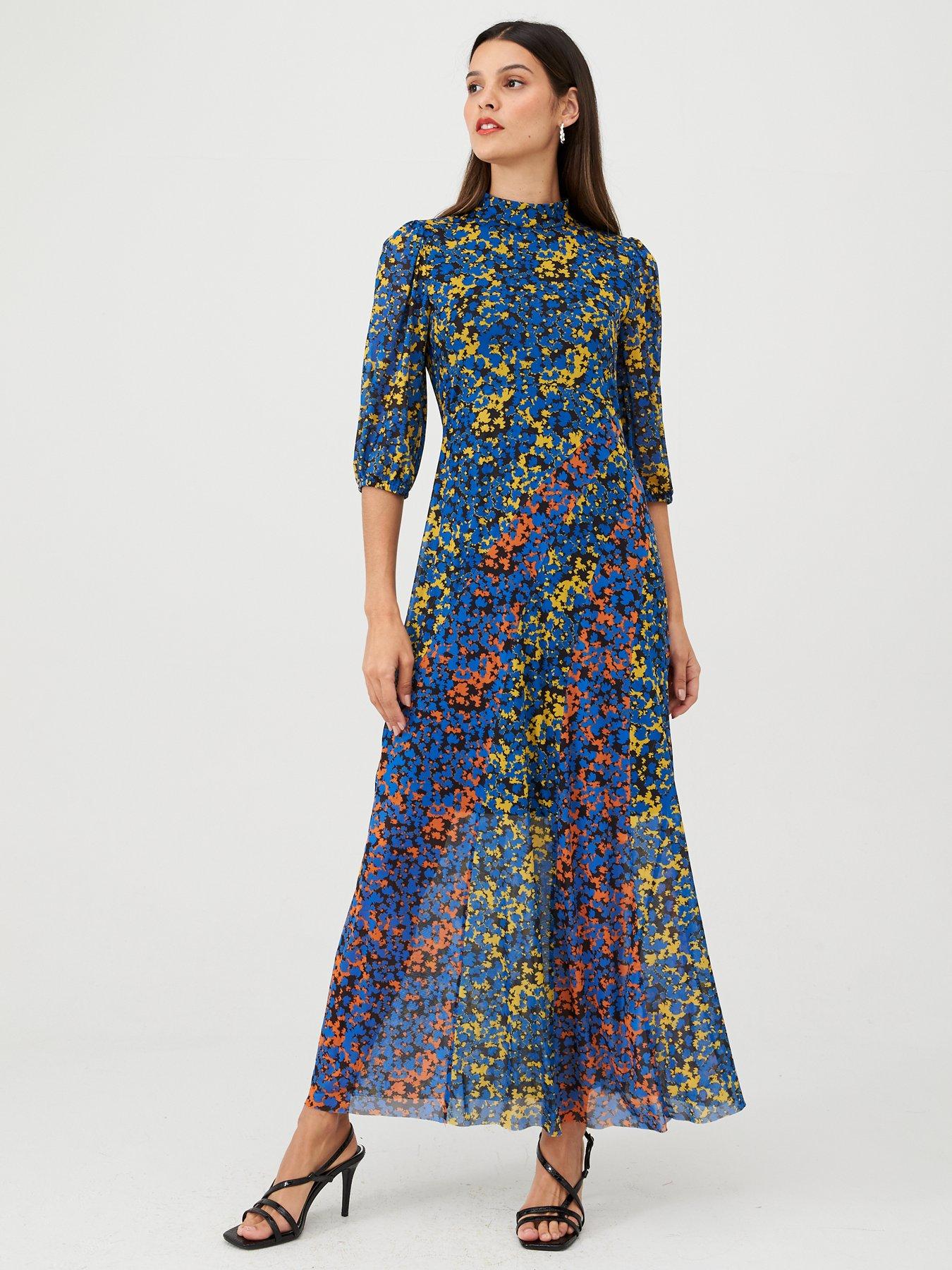 V by Very Floral Mesh Maxi Dress 