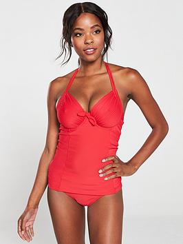 pour-moi-bali-adjustable-halter-underwired-tankini-top-red