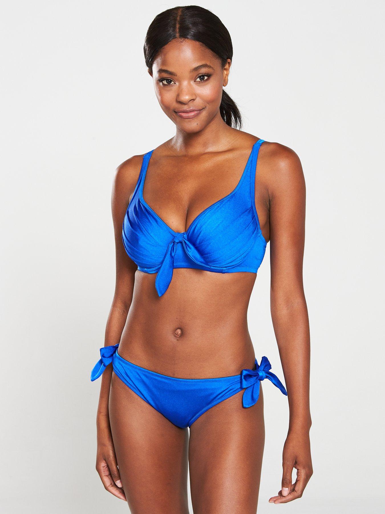 blue underwire bikini