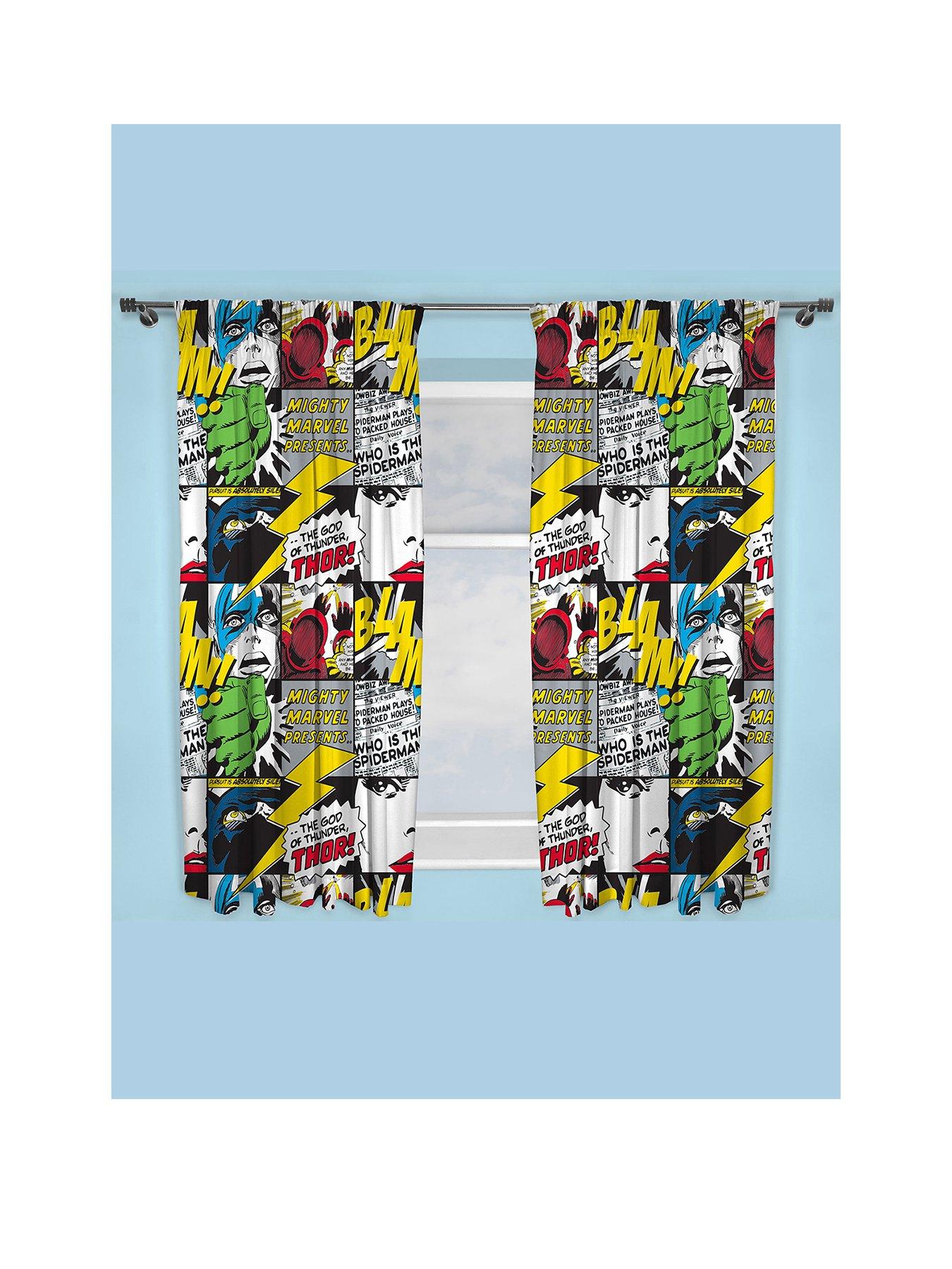 Marvel Comics Scribble Pleated Curtains Very Co Uk