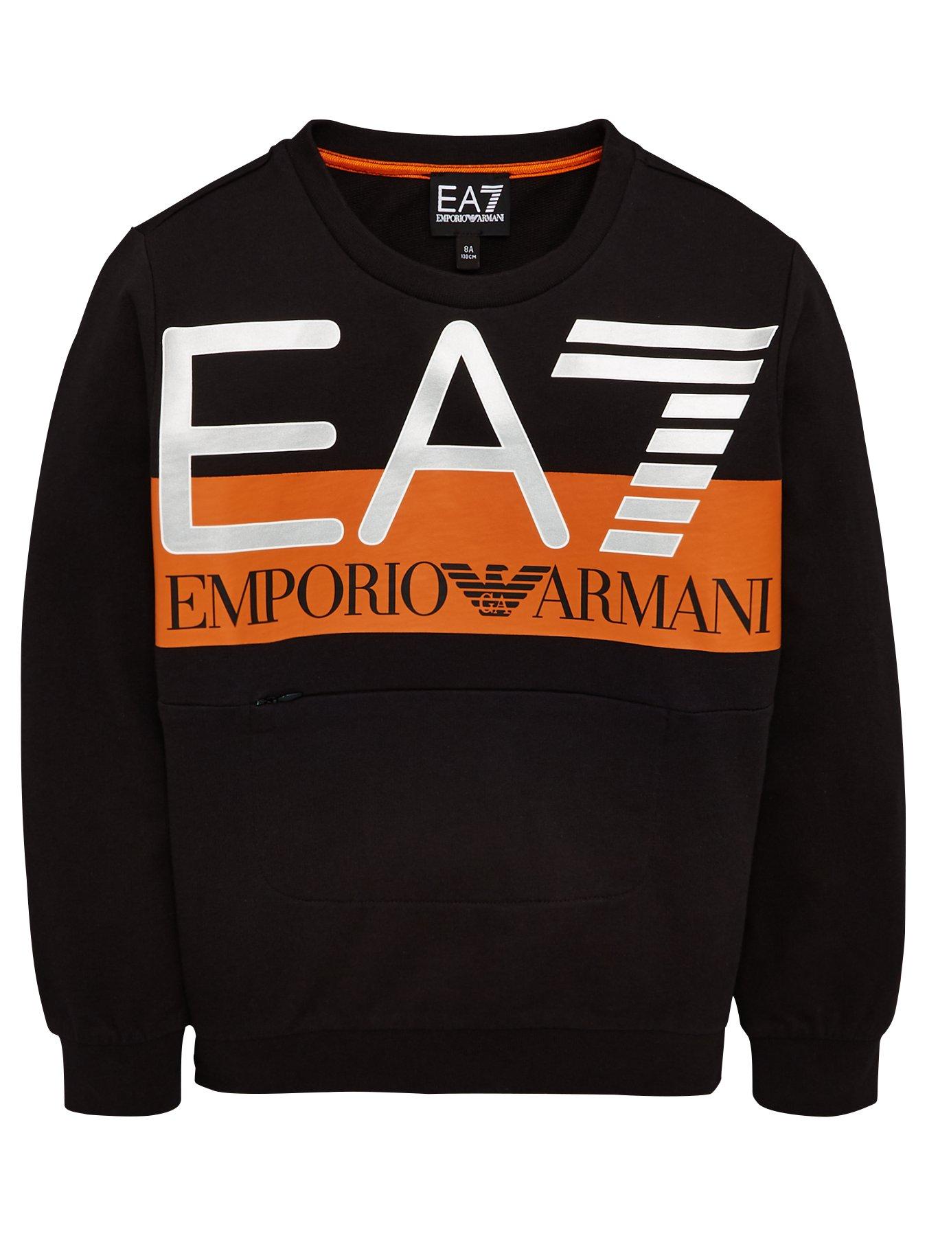 emporio armani crew neck logo sweatshirt black