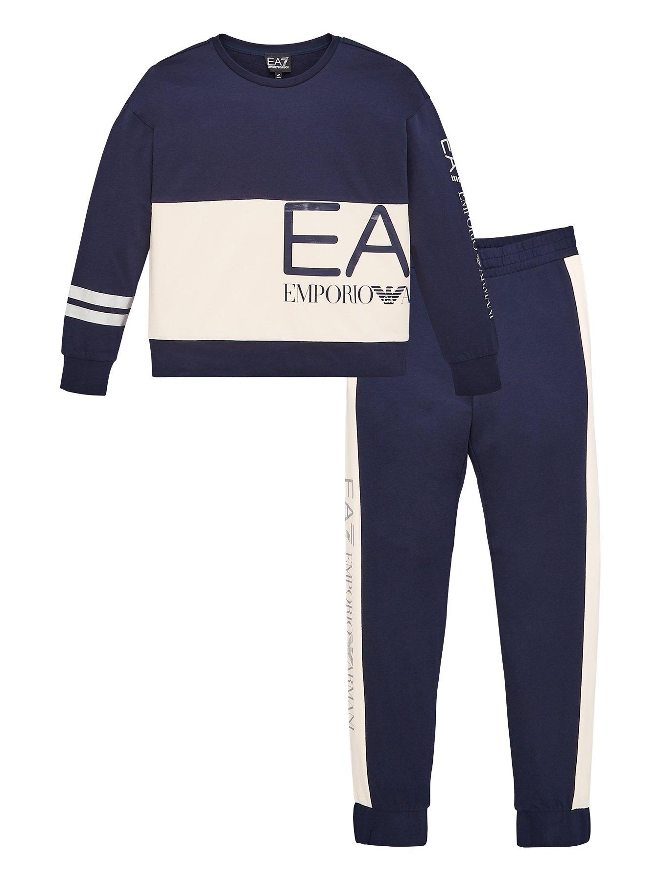 Ea7 Emporio Armani Girls 2 Piece Large Logo Crew Sweatshirt And Joggers Set review