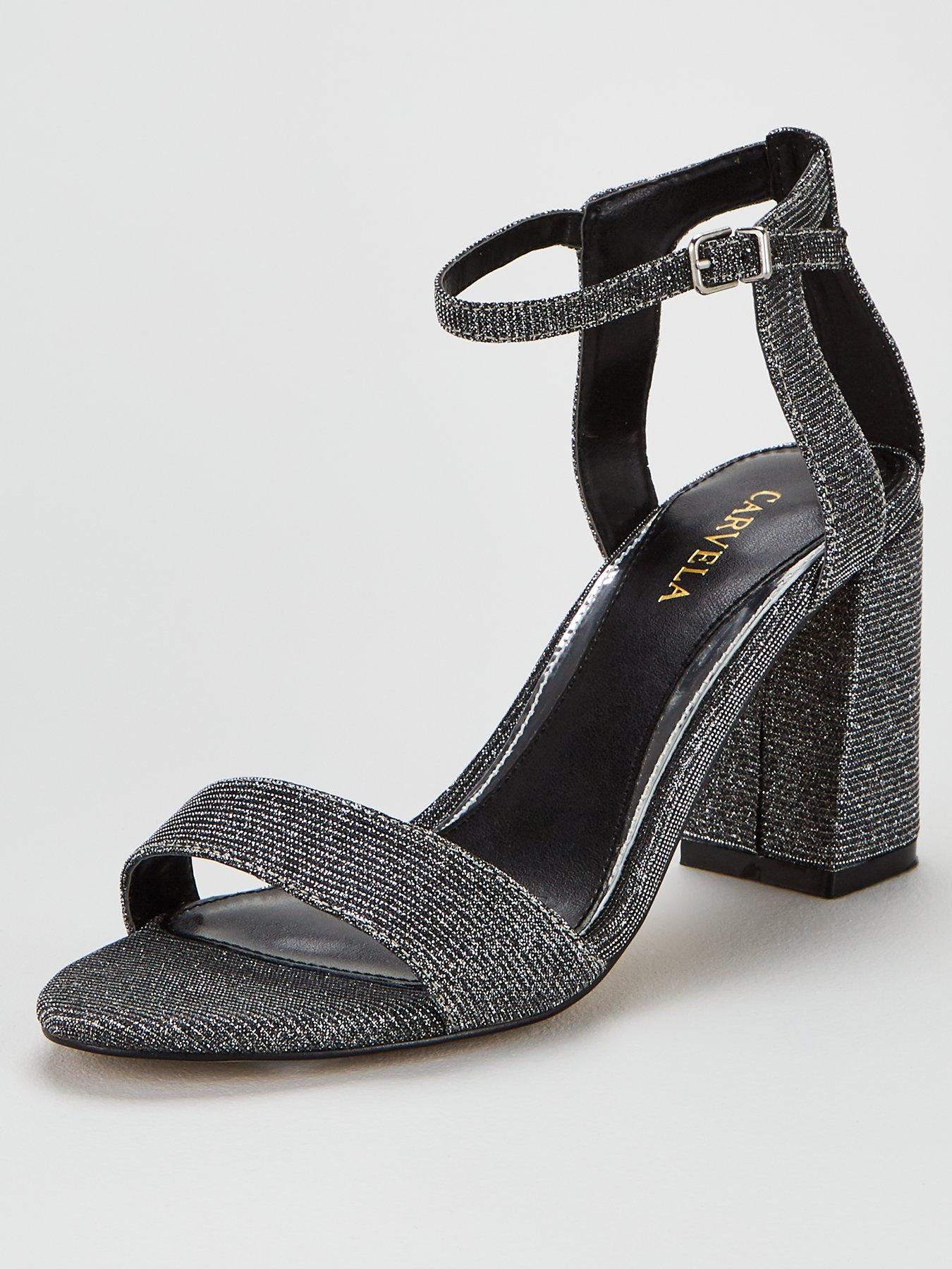 grey block heel sandals uk