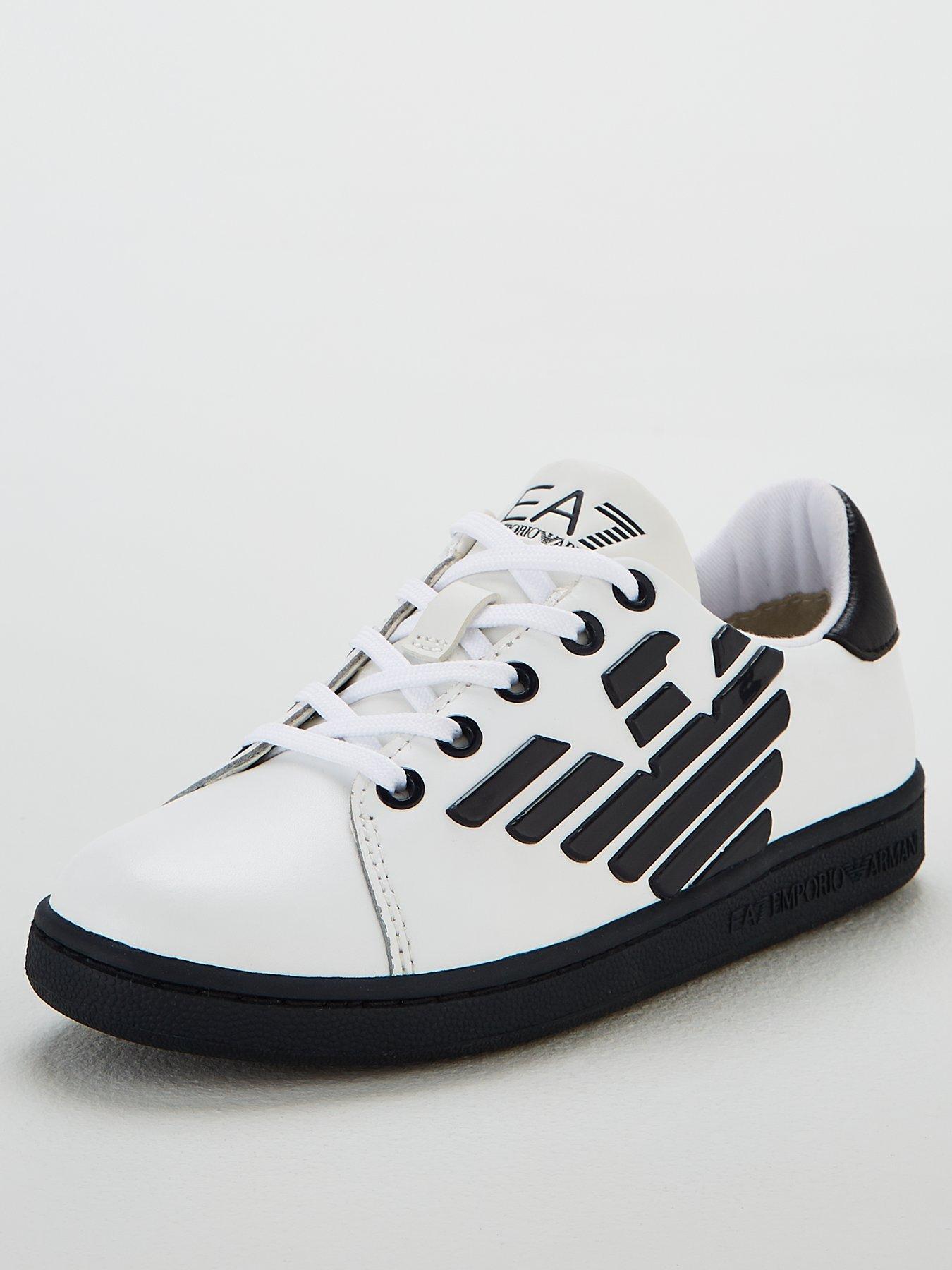 Lace Up Trainers - White/Blue 