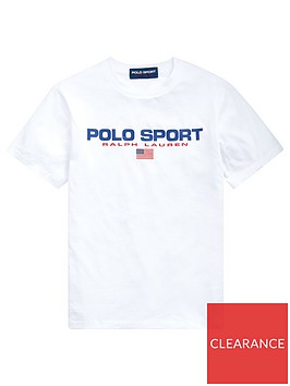 Ralph Lauren Boys Short Sleeve Polo Sport T-shirt - White | very.co.uk