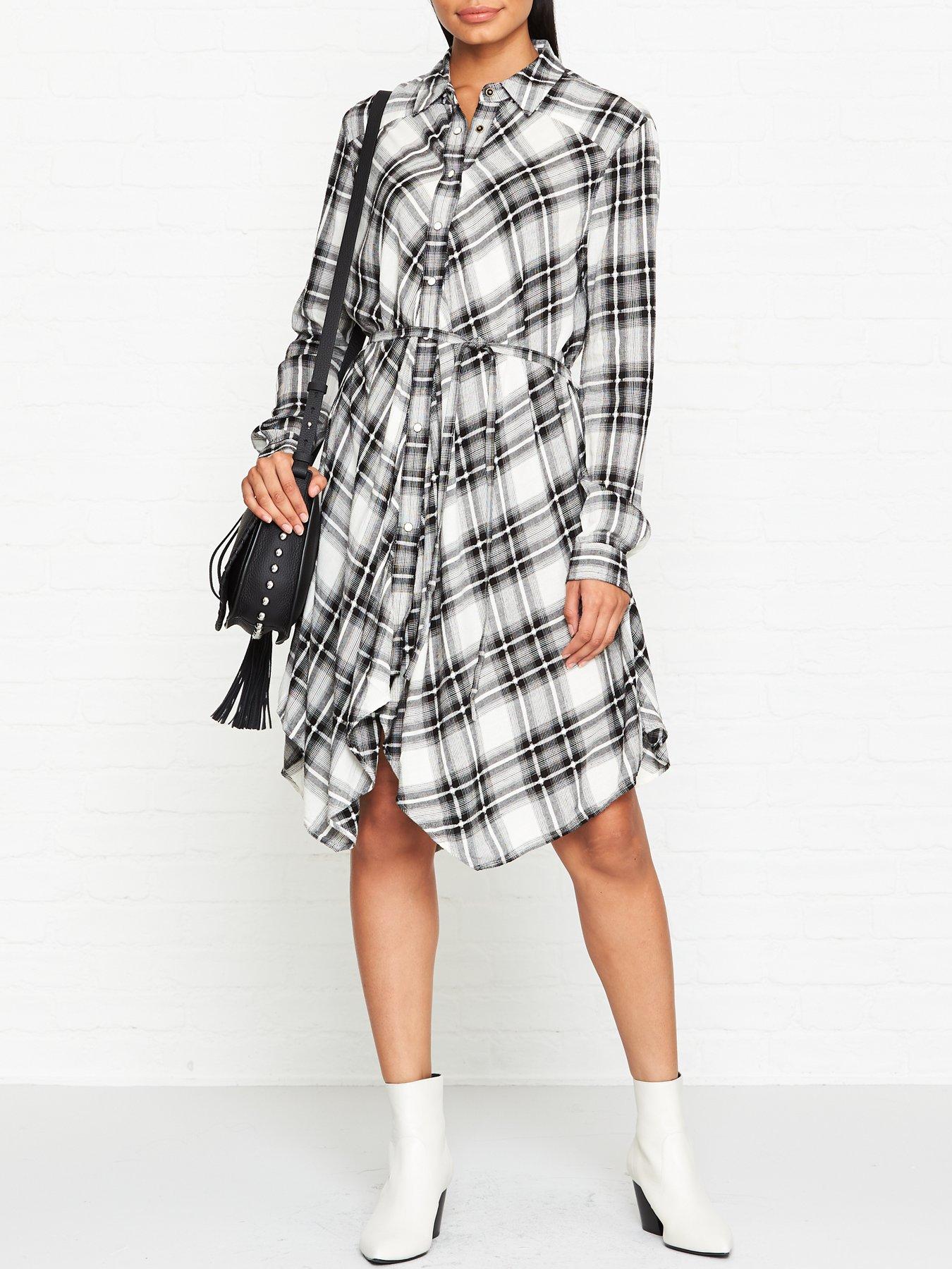 all saints tala tartan dress