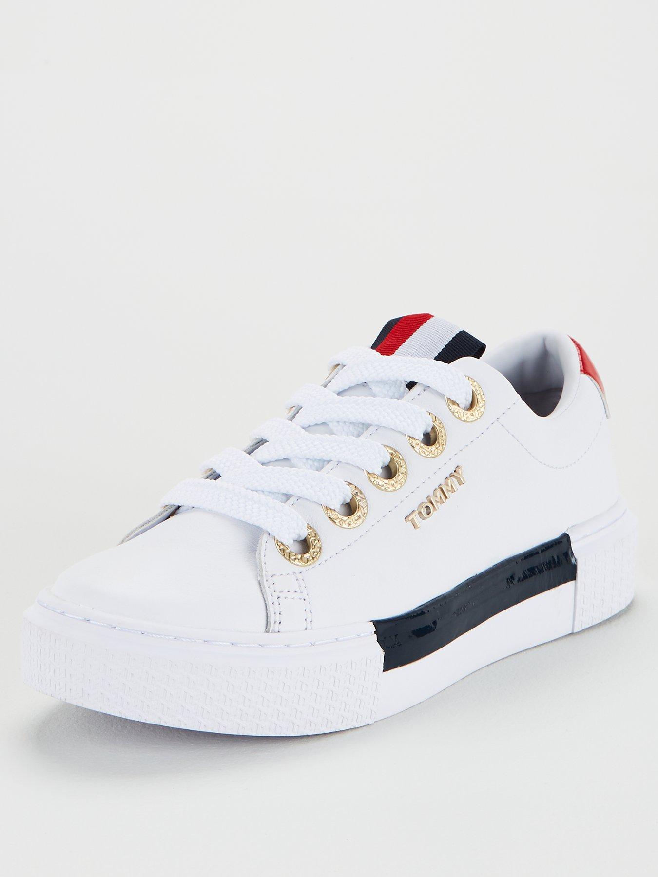 tommy hilfiger embossed leather trainers