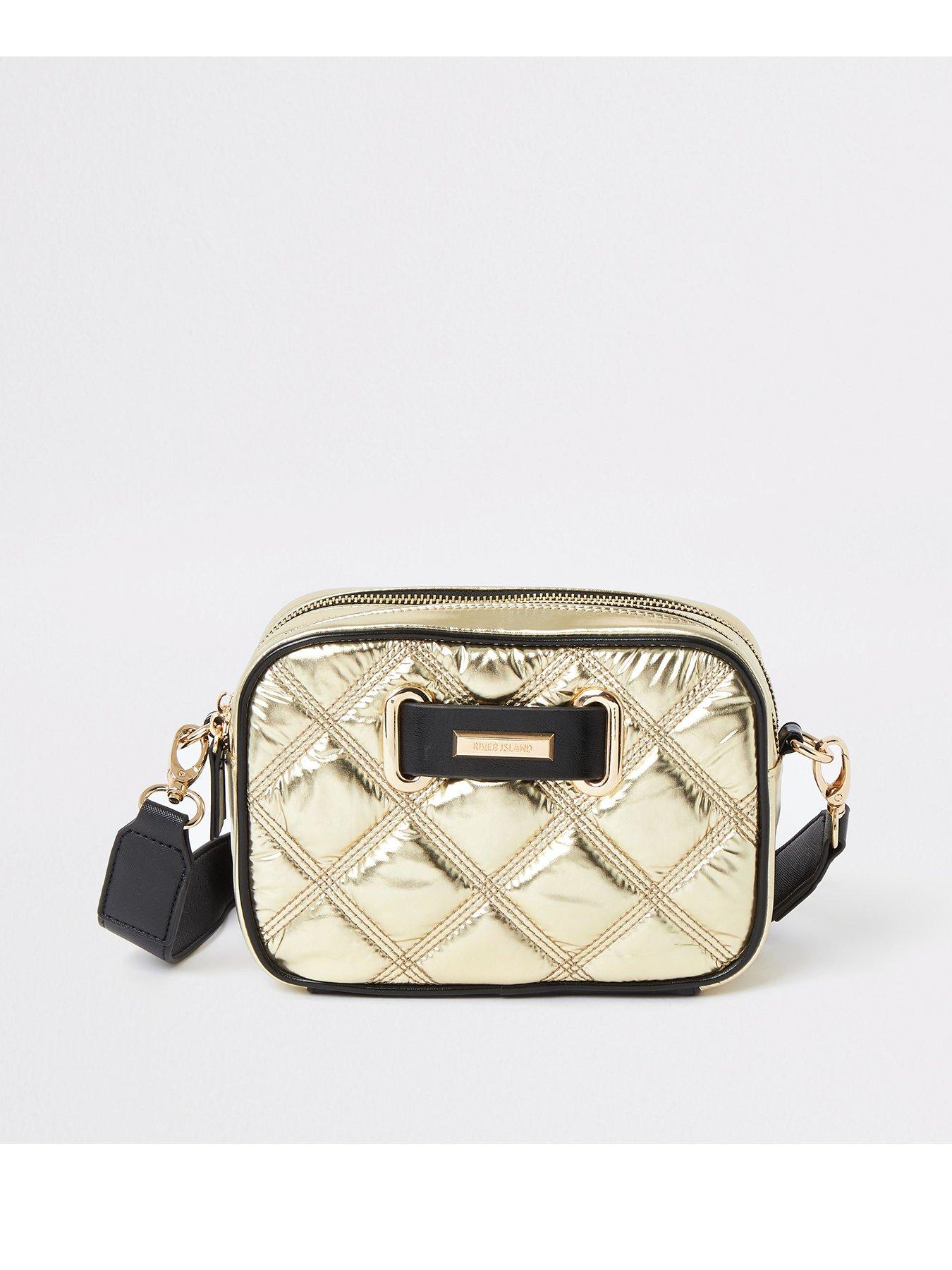 river island gold bag