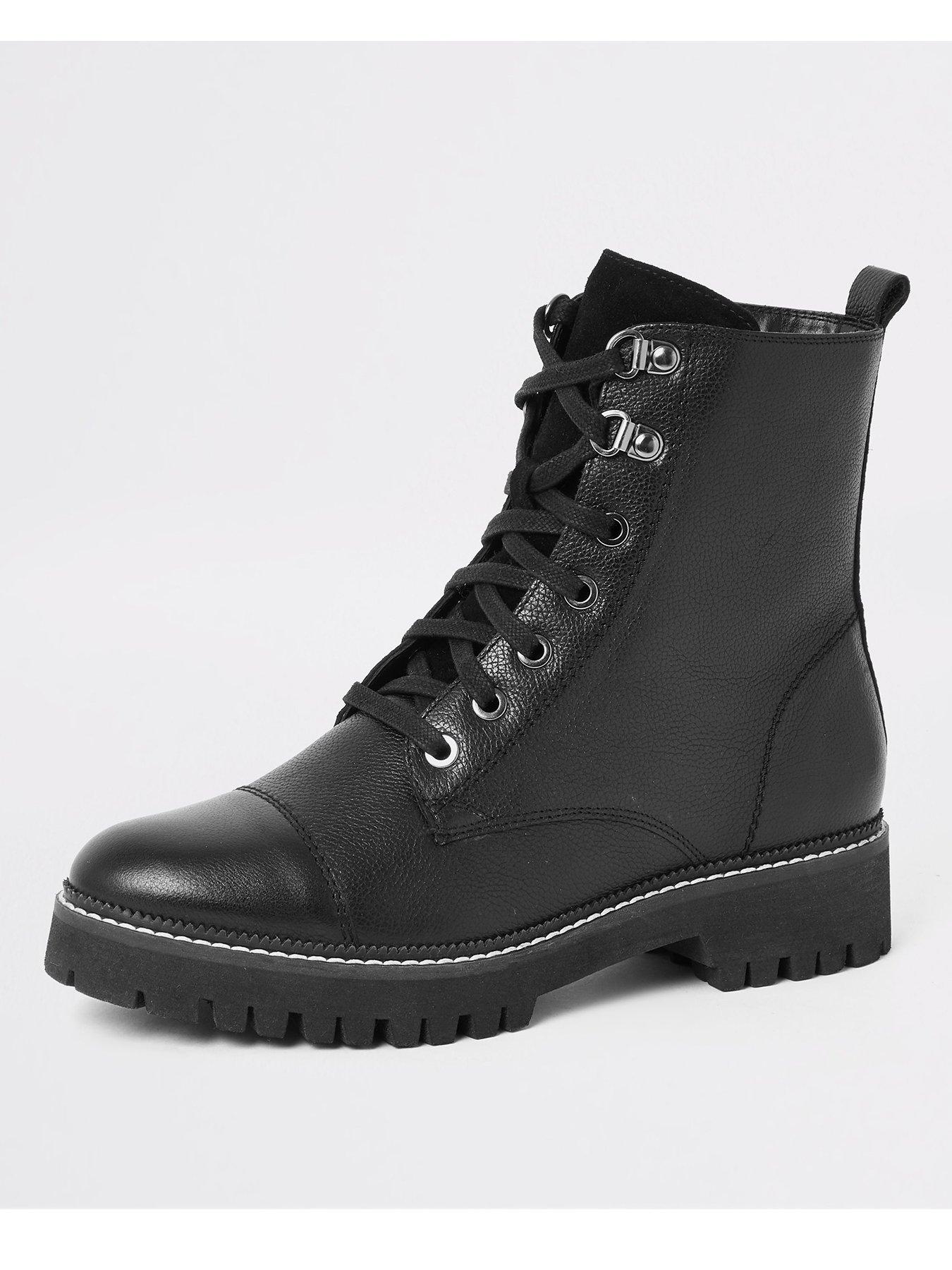 river island black leather boots