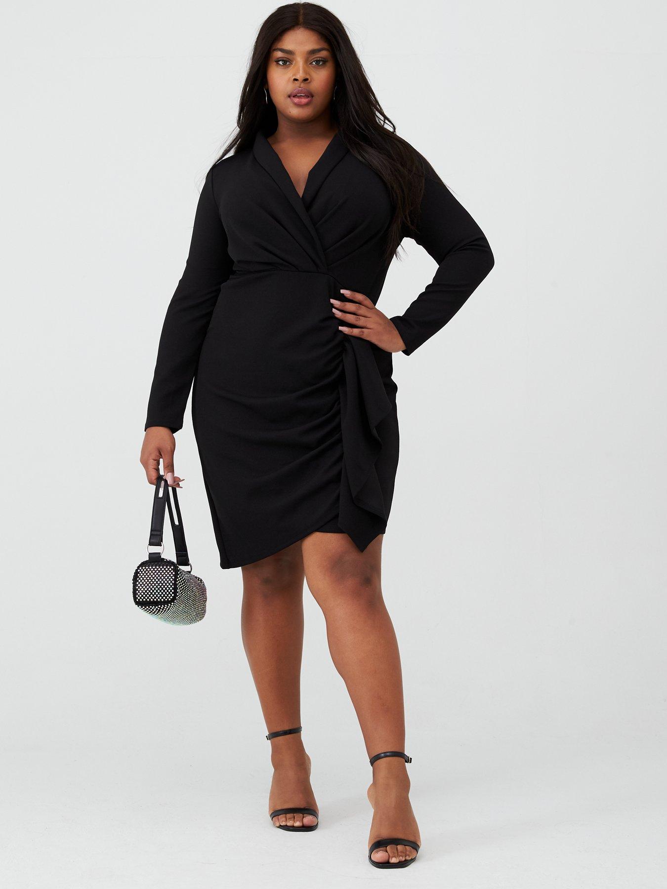 black wrap dress curve