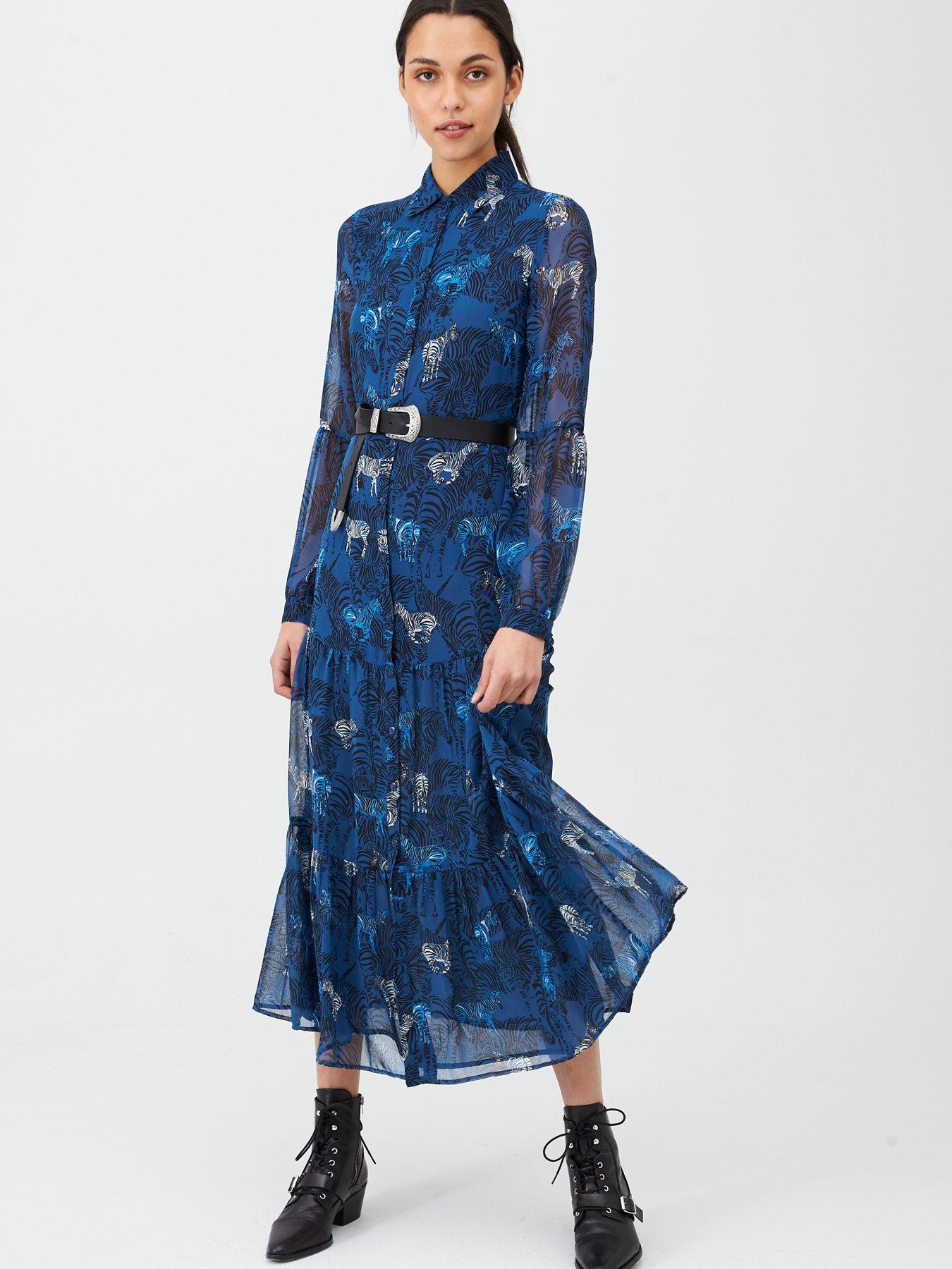 blue animal print dress uk