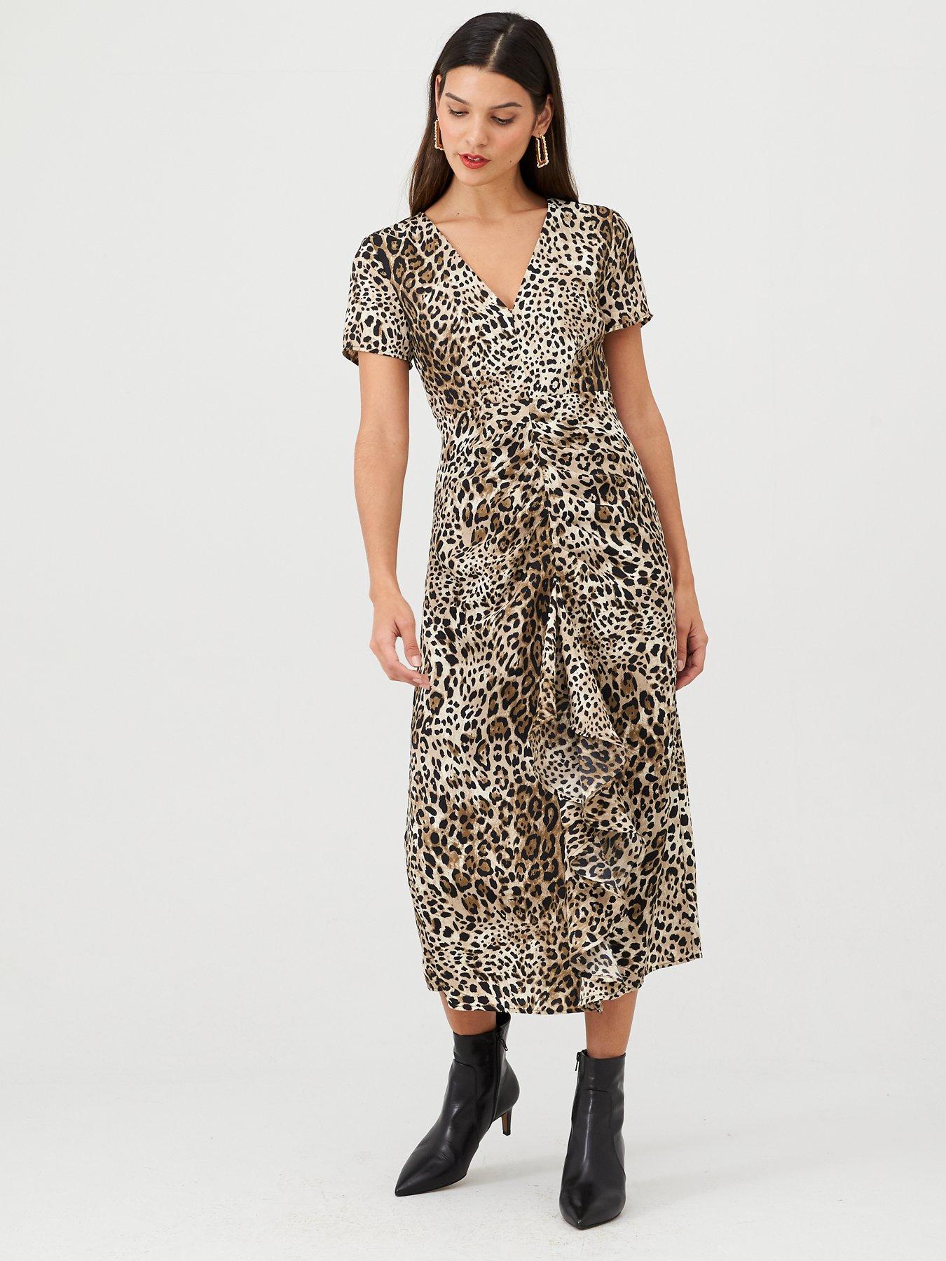 v by very leopard print dress