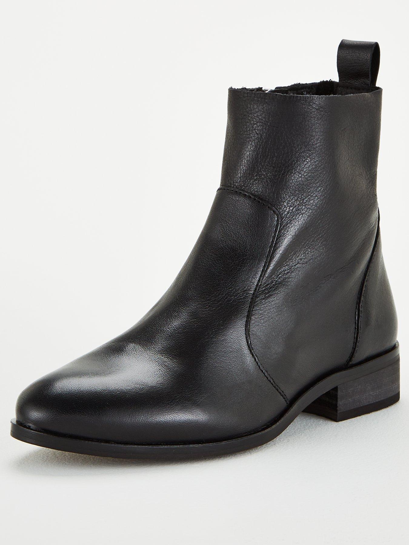 wide fit black ankle boots uk