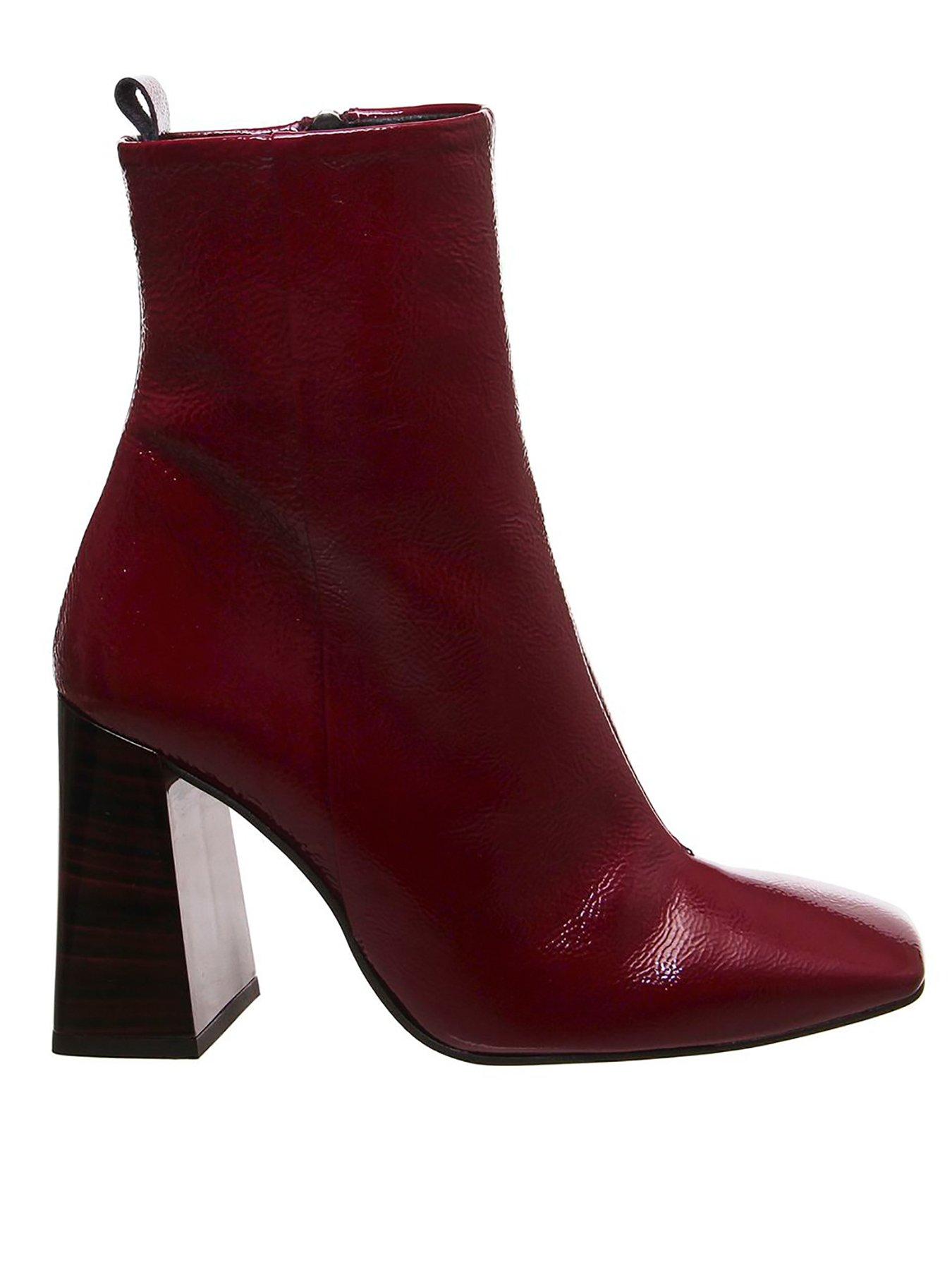 office burgundy ankle boots