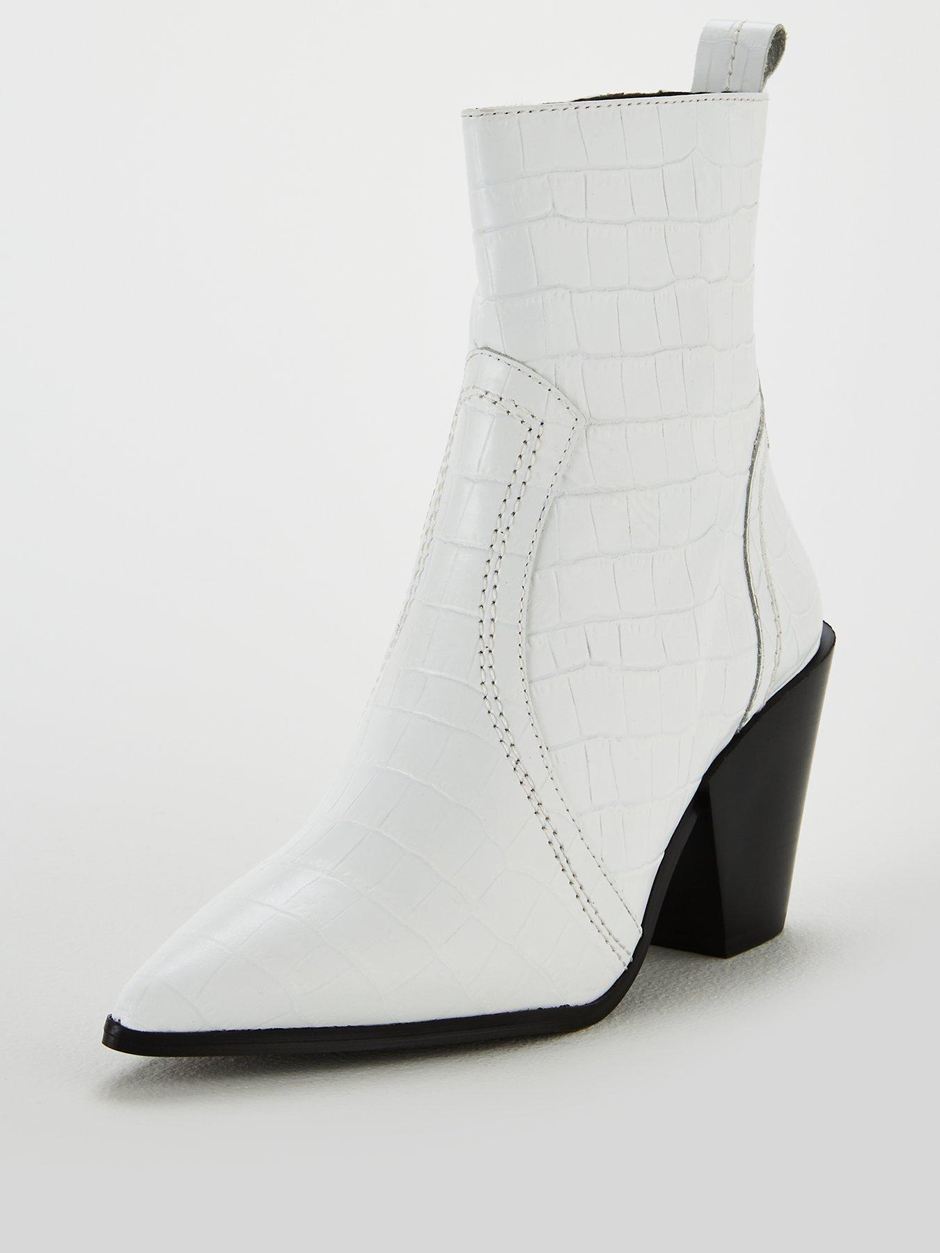 office white ankle boots