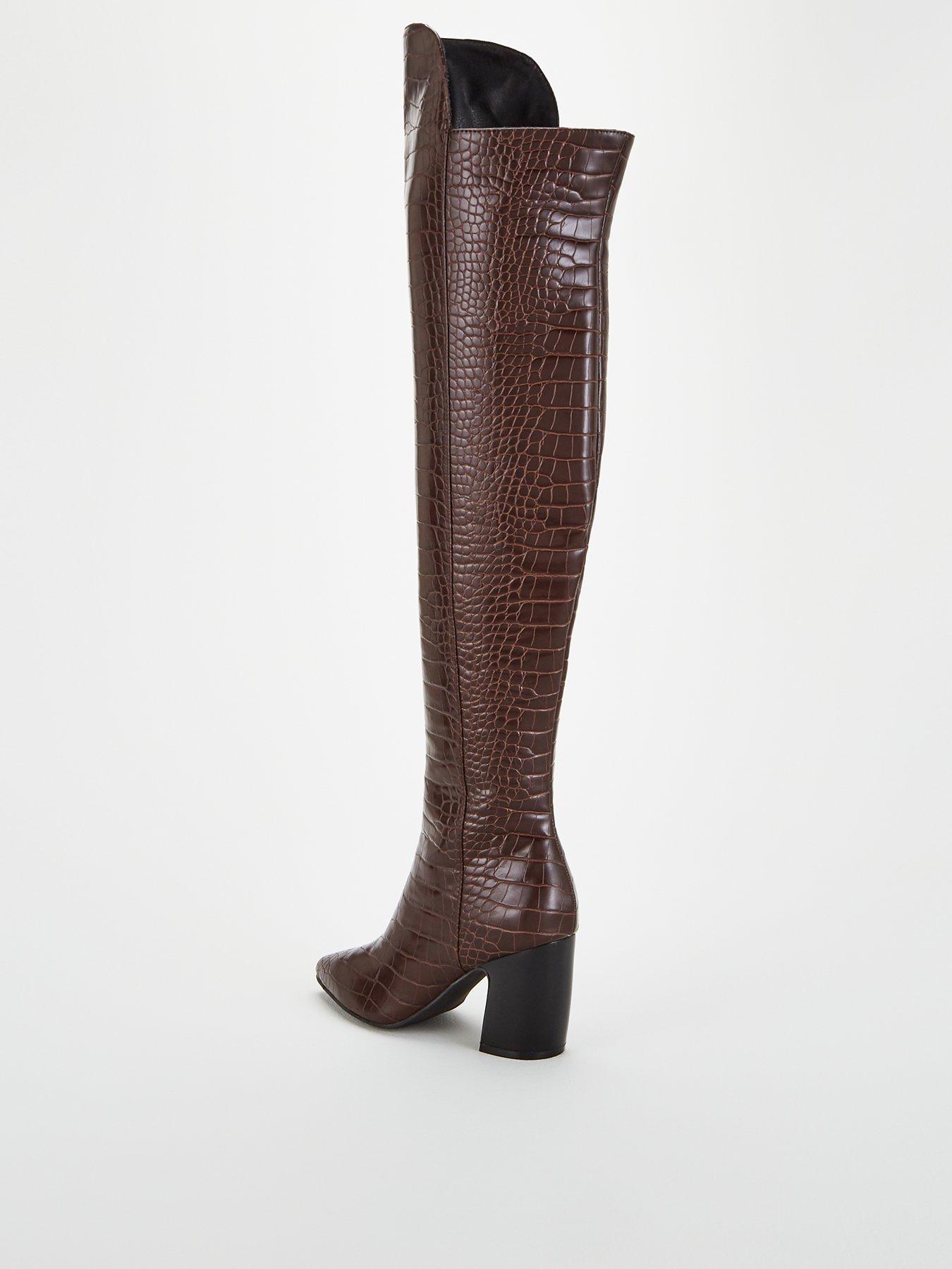 tan over the knee boots uk