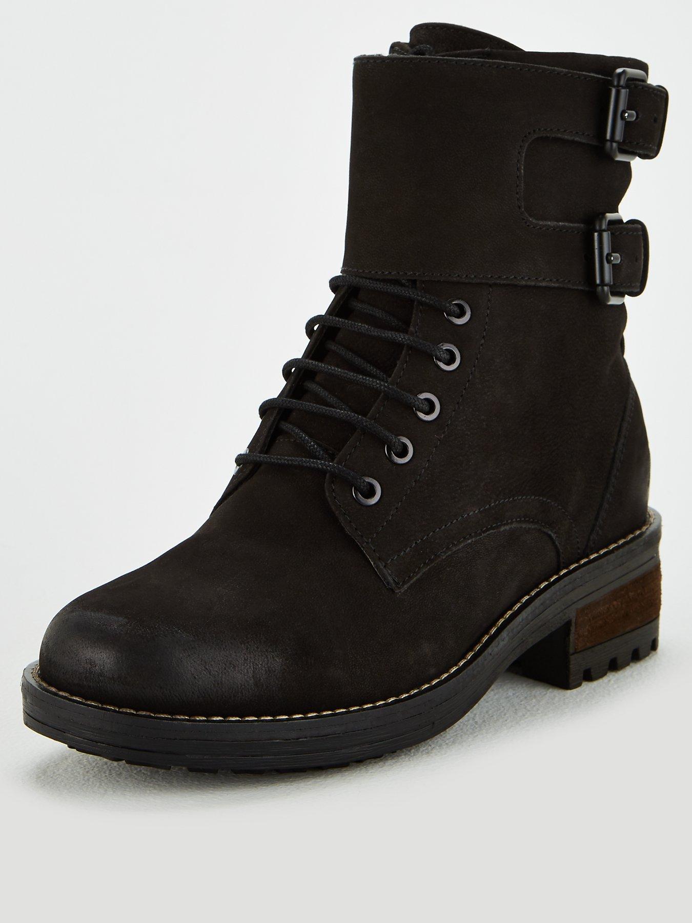 ladies biker boots lace up