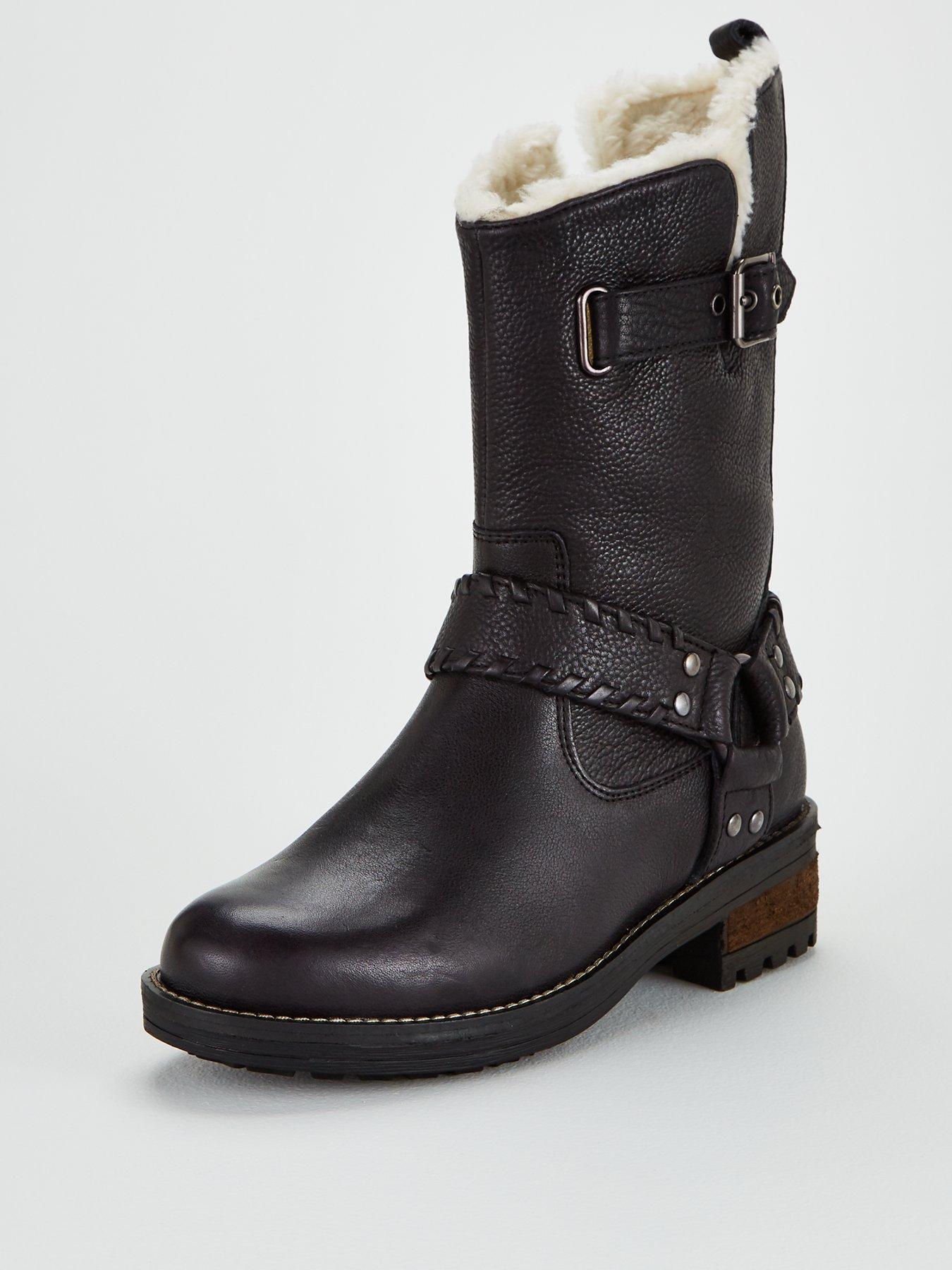 black biker boots uk