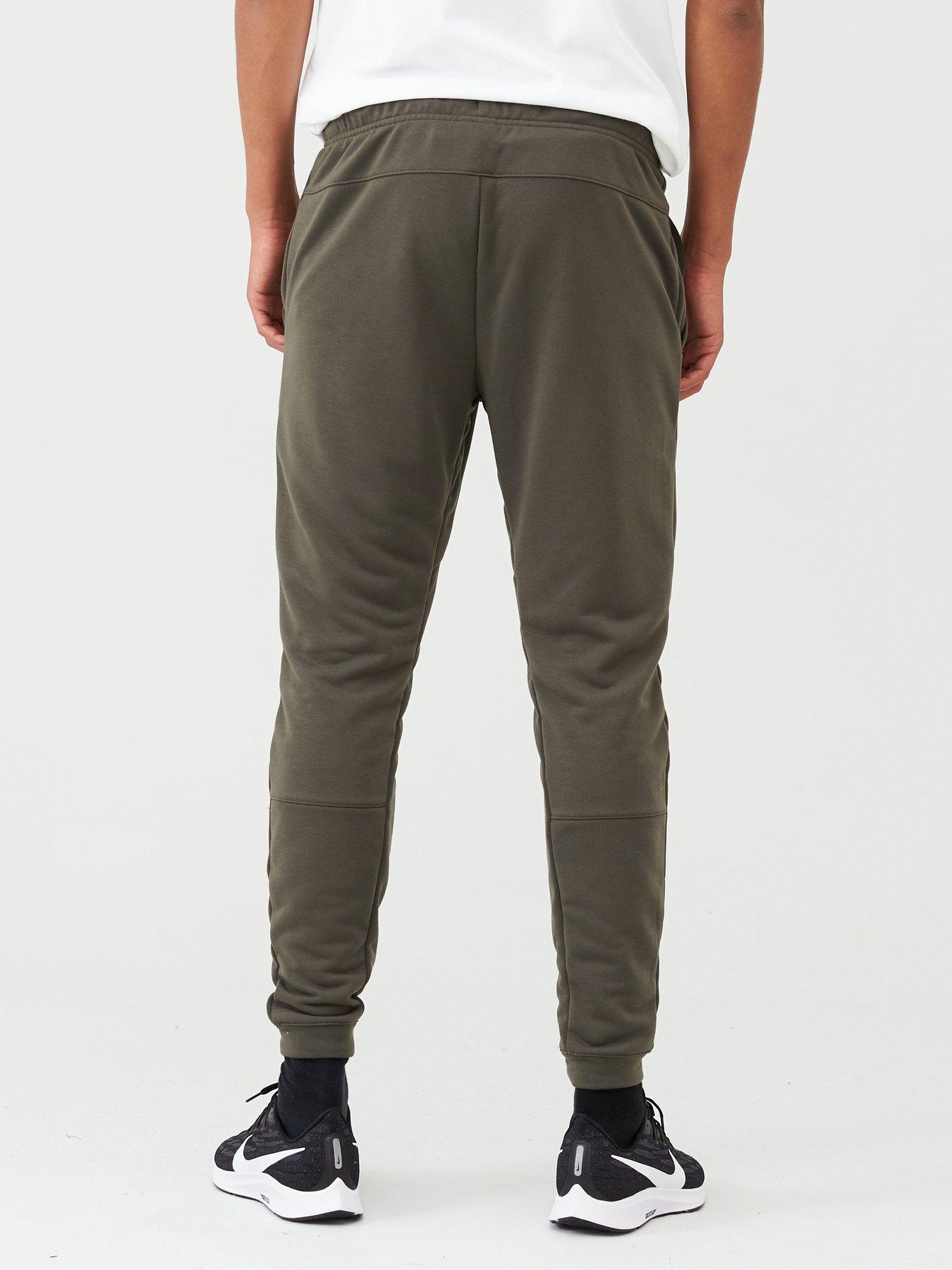 khaki tapered joggers