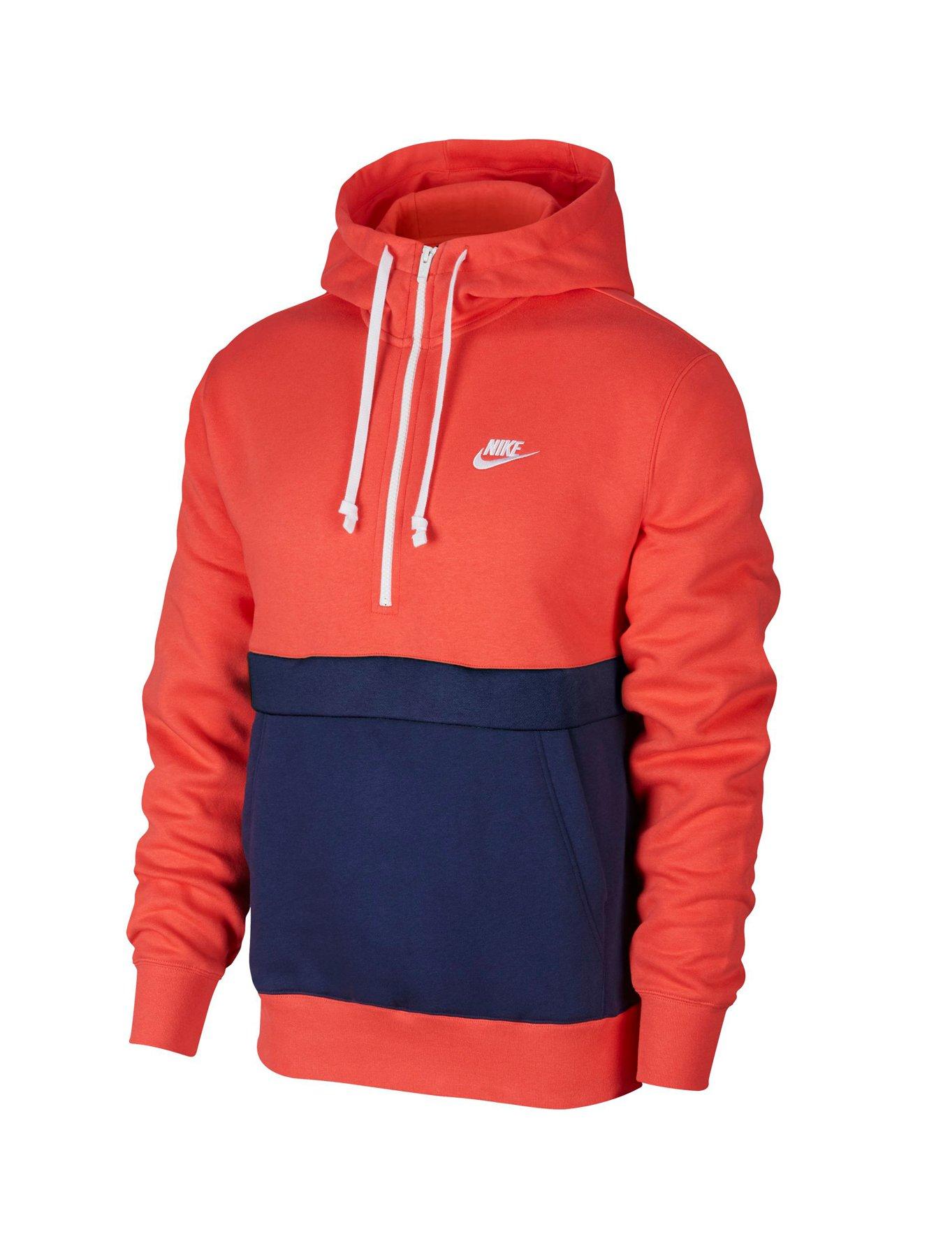 nike sportswear club fleece half zip hoodie